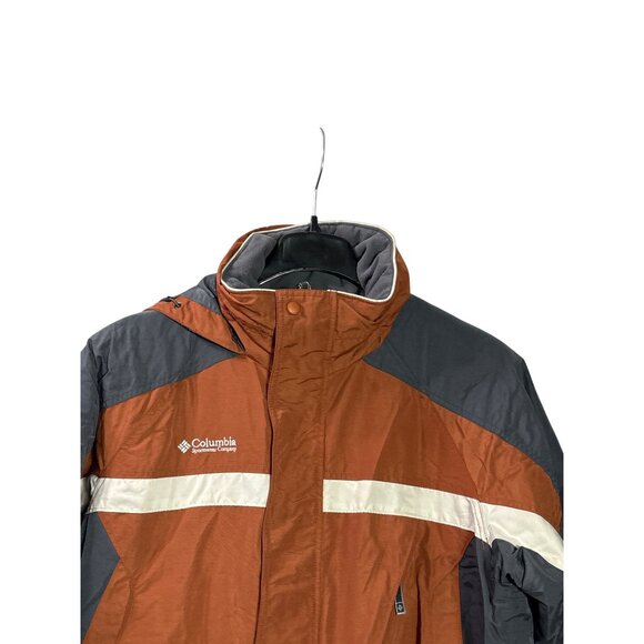 Columbia Sportswear Mens Jacket Trail Parka Size L Brown Gray White Winter Ski - Picture 2 of 9